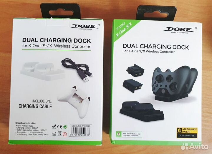 Xbox One S / X Зарядная Станция с 2 Аккумами Новая