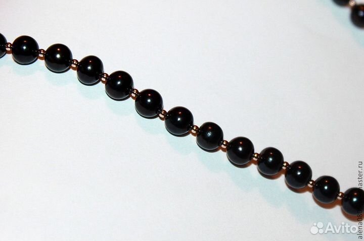 Чёрный жемчуг ожерелье с застежкой