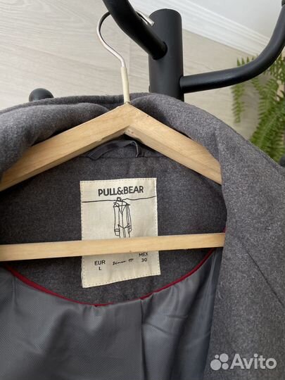 Пальто демисезонное pull and bear серое женское