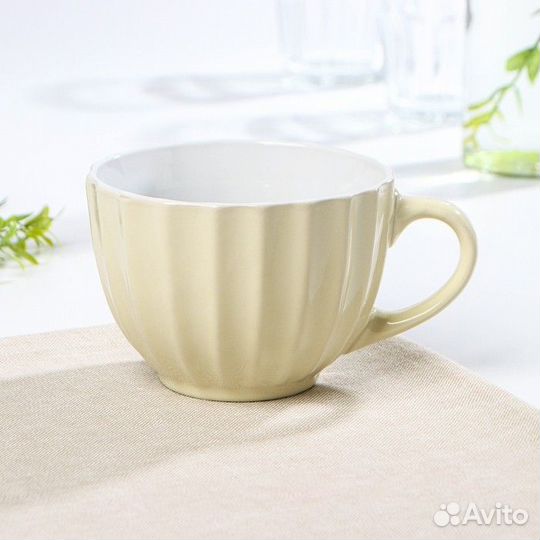 Кружка керамическая Доляна «Ноэми», 430 мл, цвет б