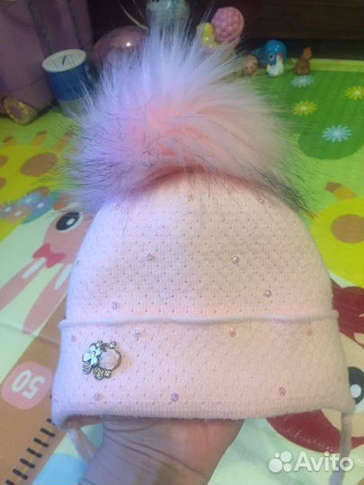 Шапочка зима для малышки р.до 42
