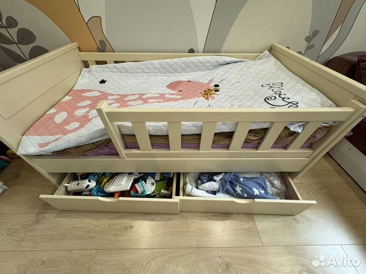 Детская кровать с Матрасом и ящиками