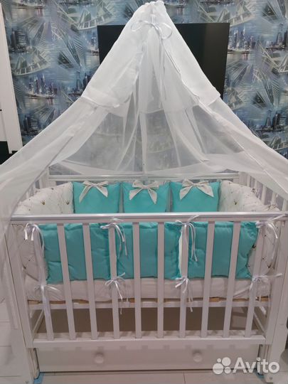 Бортики и балдахин в кроватку
