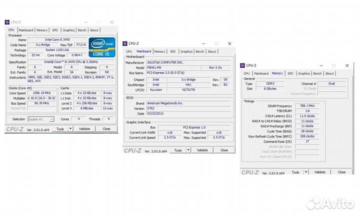 Компьютер i5-3470 / 8gb / SSD / HDD