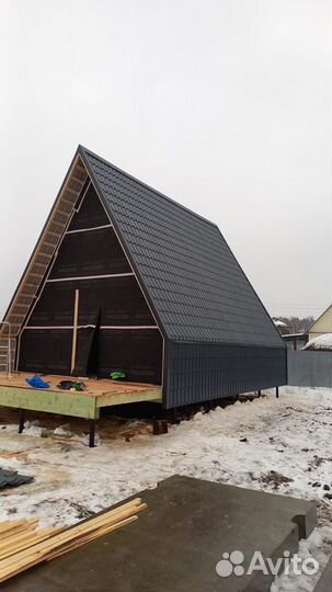 Каркас дома A-Frame 6х8 с аттиковой стеной