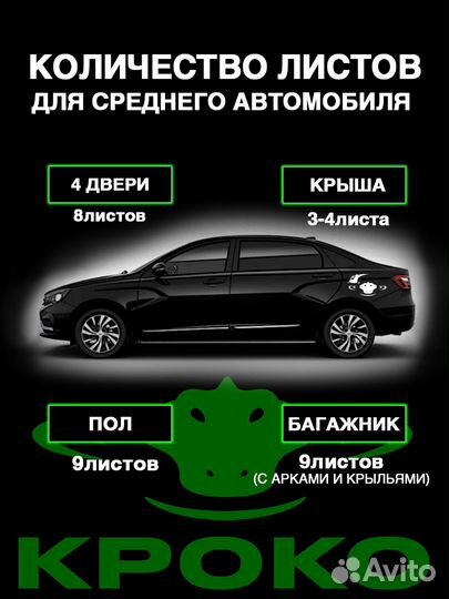 Вибродемфпер Кроко 3мм 75*46см