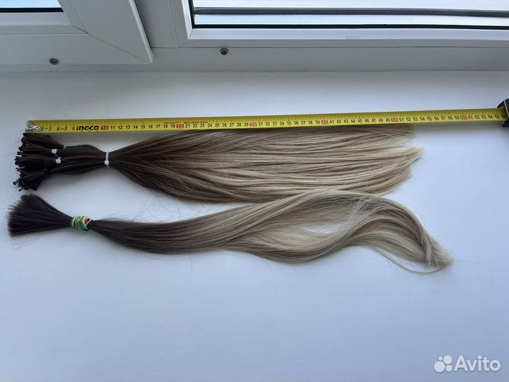 Натуральные Волосы для наращивания омбре 52см