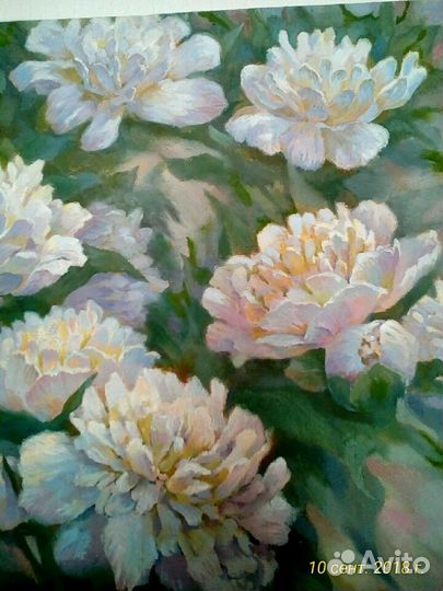 Картина маслом Пионы