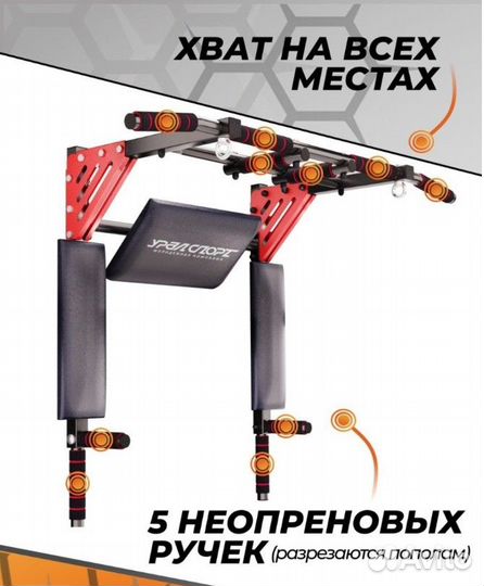 Турник настенный 3 в 1 мультихват