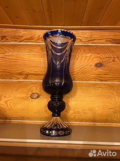 Хрустальная большая, роскошная ваза, антиквариат