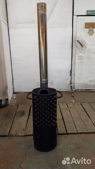 Печь для казана с трубой