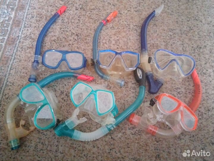 Очки и Ласты для плавания (см. Фото)