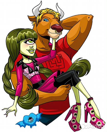 Айрис Клопс и Мэнни Таур Комик Кон Монстр Хай