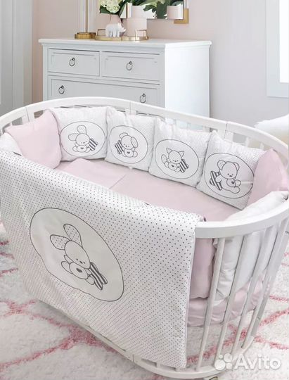 Бортики в кроватку с комплектом белья