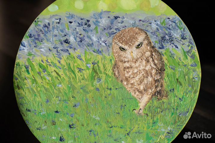Картина маслом «Деловая сова»