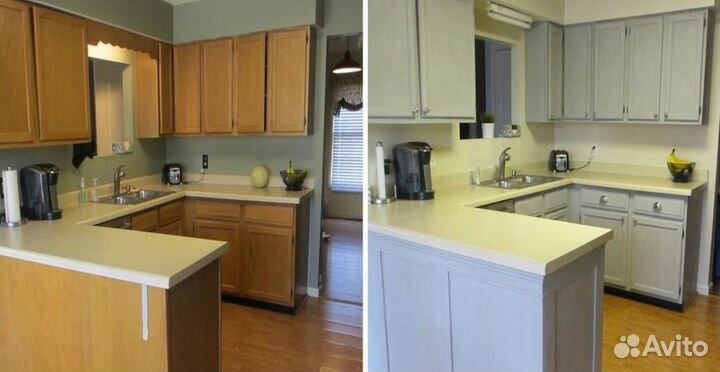 Замена кухонных фасадов, ремонт корпусной мебели