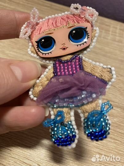 Брошь, значок кукла Лол. Ручная работа