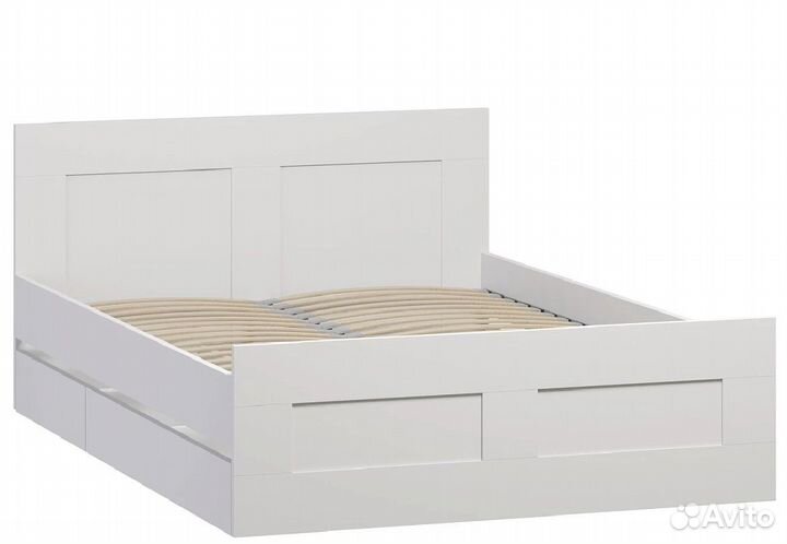 Кровать двойная 2.02.04.190.1 Сириус 140х200 белая