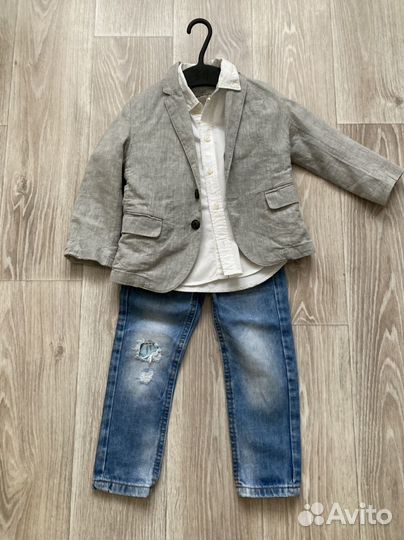 Пиджак, рубашка H&M, джинсы zara 92-98
