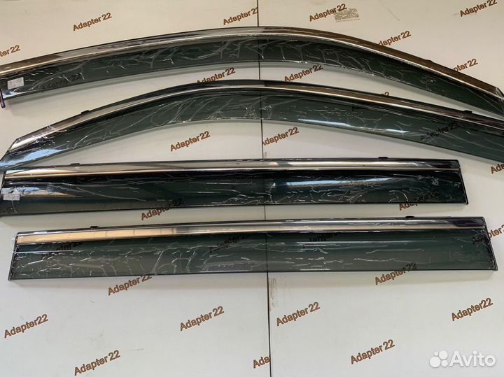 Дефлекторы окон Lexus LX570 09-21 хром полоса нерж