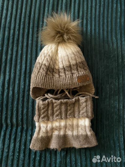 Комплект шапка и снуд зима