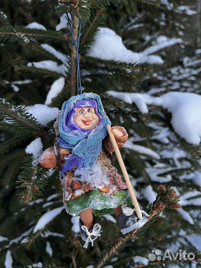 Ватная елочная игрушка