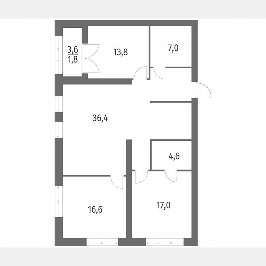 3-к. квартира, 105,2 м², 2/11 эт.