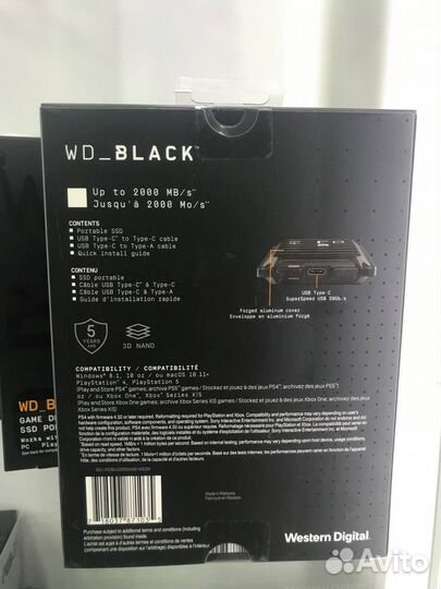 Внешний SSD WD Black P50 Game Drive 500 гб wdba3