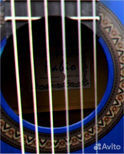 Гитара синяя новая