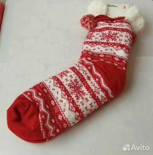 Зимние меховые носки с орнаментом