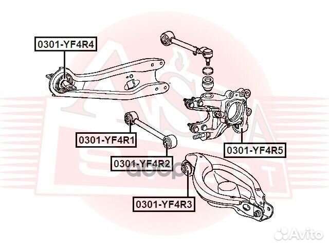 Сайлентблок рычага подвески asva 0301-YF4R3 030