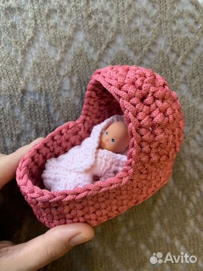 Вязаная люлька для куклы(пупсика) барби