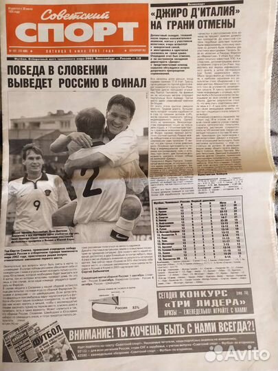 Газета *Советский Спорт* 2001 (Май/Июнь/Июль)