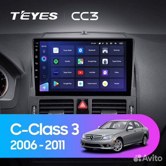 Магнитола Teyes CC3 Mercedes С W204 2007-2011