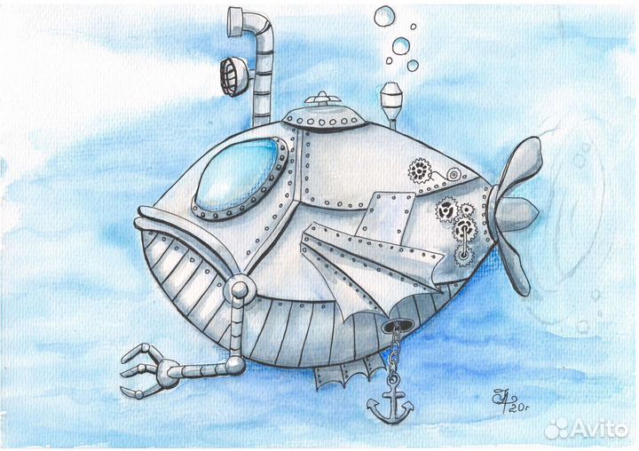 Подводная лодка. Стимпанк