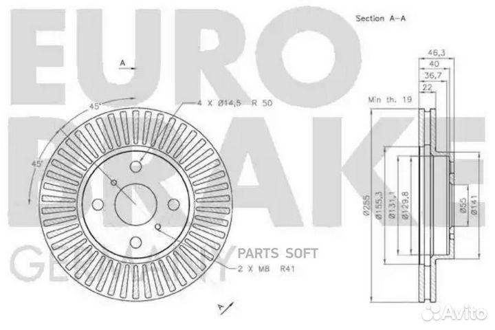 Eurobrake 58152045107 Диск тормозной передн