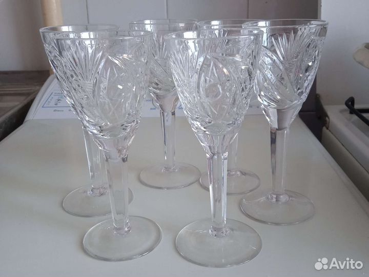 Хрустальные фужеры 6 шт 15 см