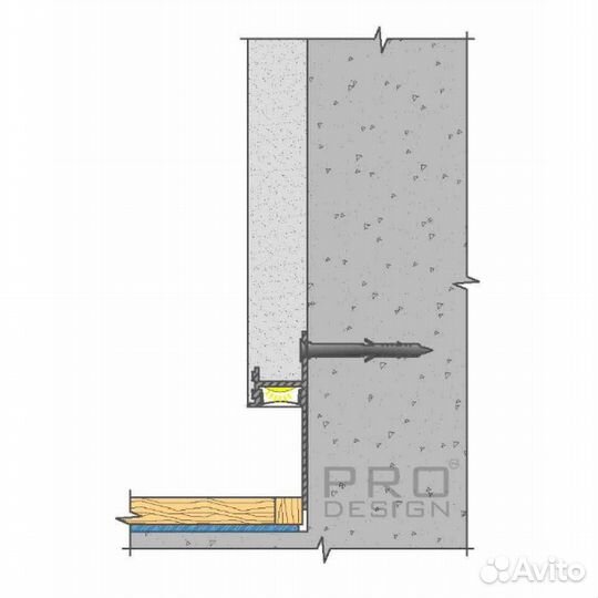 Теневой плинтус скрытого монтажа Pro Design 7209