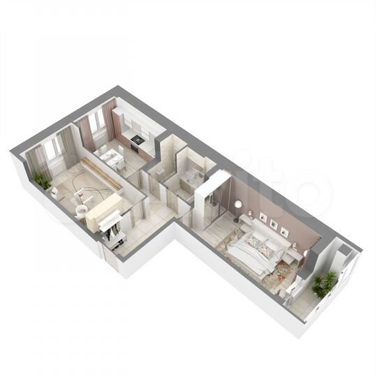 2-к. квартира, 57,1 м², 16/16 эт.