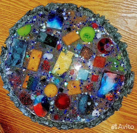 Поднос ручной работы из эбоксидной смолы