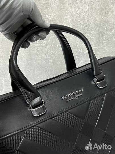 Сумка burberry мужская портфель кожаный люкс