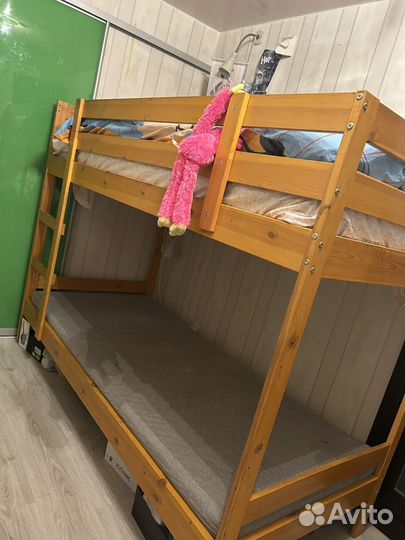 Кровать двухьярусная деревянная IKEA