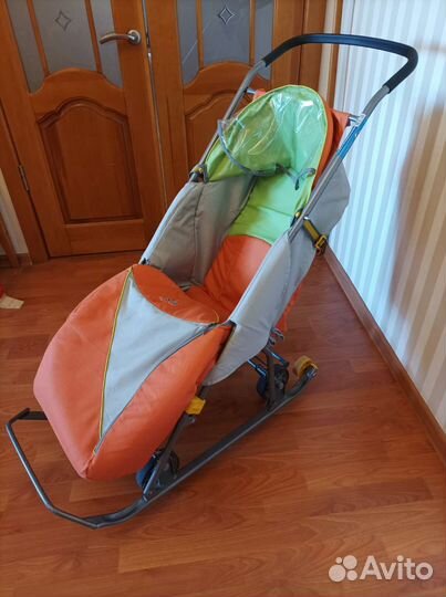 Санки коляска на колесах