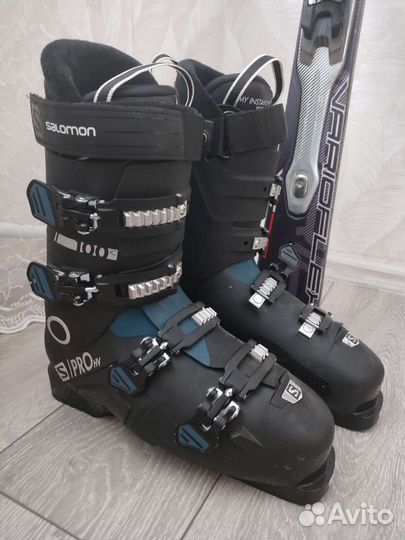 Горные лыжи atomic, лыжные ботинки Salomon