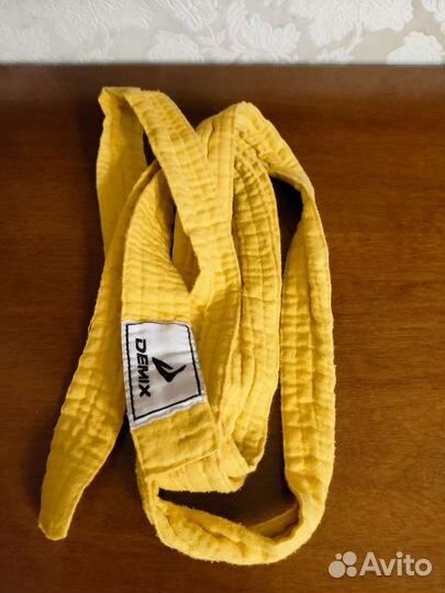 Пояс для дзюдо единоборств Demix желтый