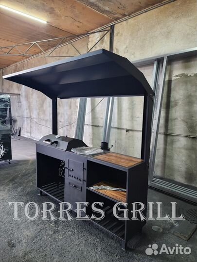 Мангал с печью под казан