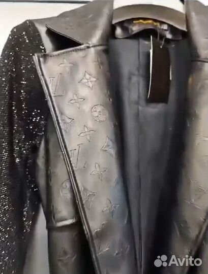 Плащ Louis Vuitton кожаный с кристаллами 42-56
