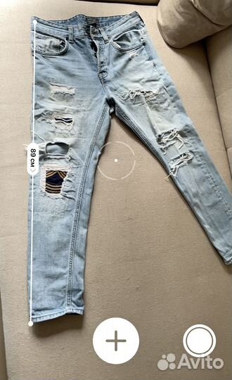 Голубые мужские джинсы Zara размер eur 38