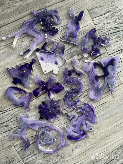 Елочные игрушки из эпоксидной смолы