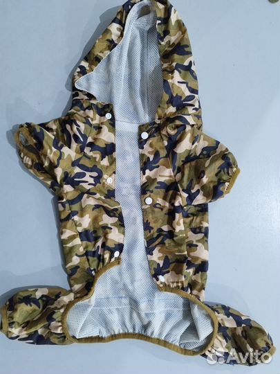 Комбинезон-дождевик с капюшоном для собак